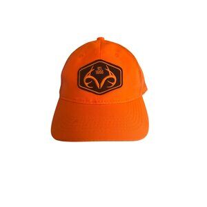 Realtree Blaze Orange Mesh Back Adjustable Hat With Antler Logo